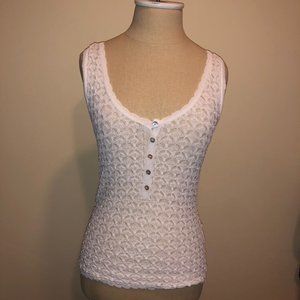 Zara Lace Button Down Tank Top, White, EUR M | USA M | Mex 28
